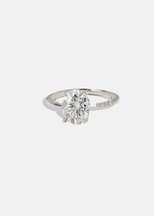 Moval Swirl Semi Pave Engagement Ring – 2.5 CT Lab Grown Diamond