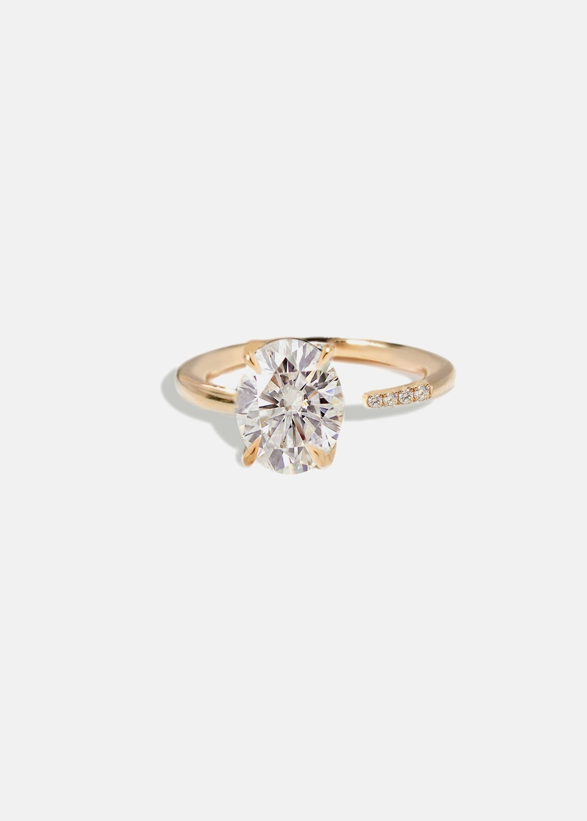 Moval Swirl Semi Pave Engagement Ring – 2.5 CT Lab Grown Diamond