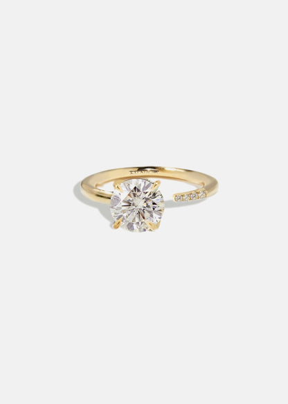 Moval Swirl Semi Pave Engagement Ring – 2.5 CT Lab Grown Diamond