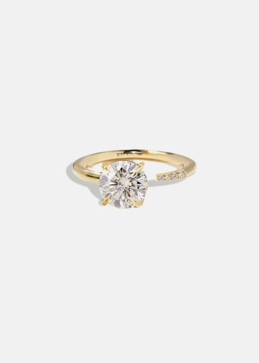Moval Swirl Semi Pave Engagement Ring – 2.5 CT Lab Grown Diamond