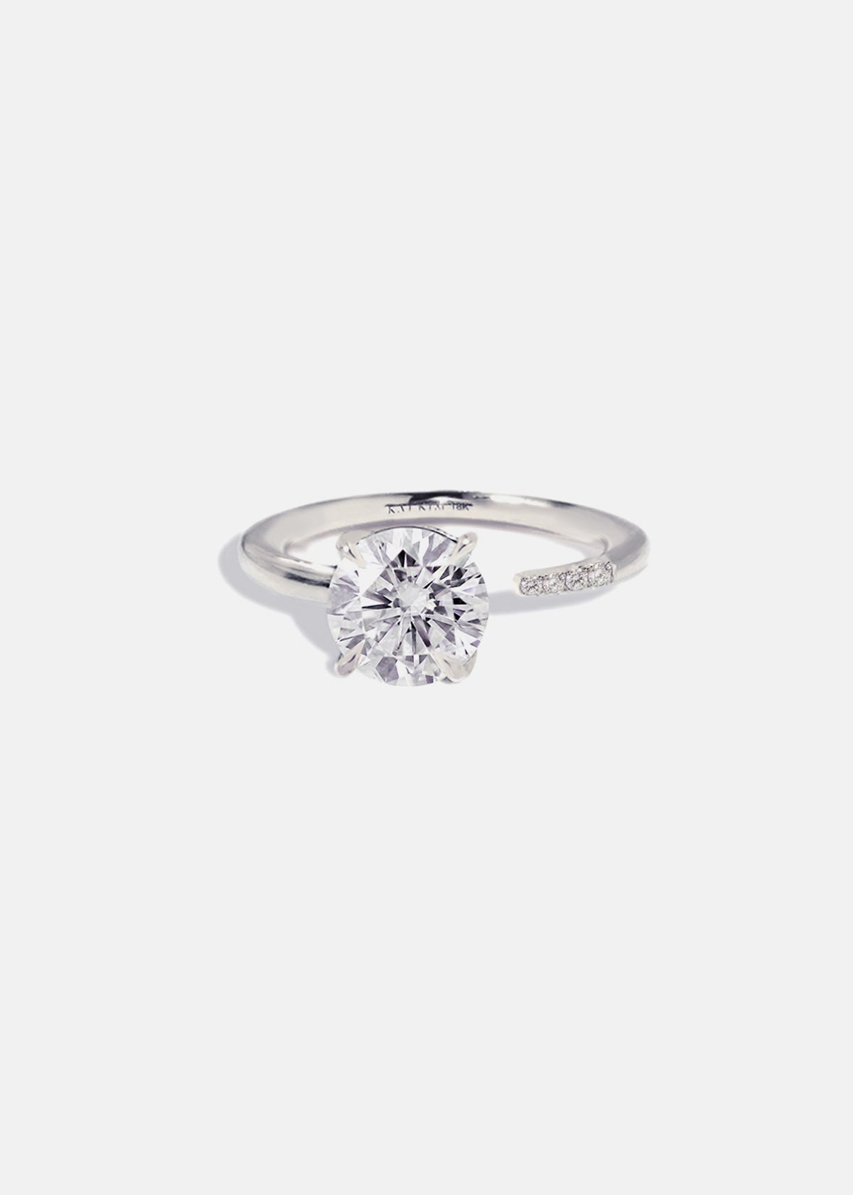 Moval Swirl Semi Pave Engagement Ring – 2.5 CT Lab Grown Diamond