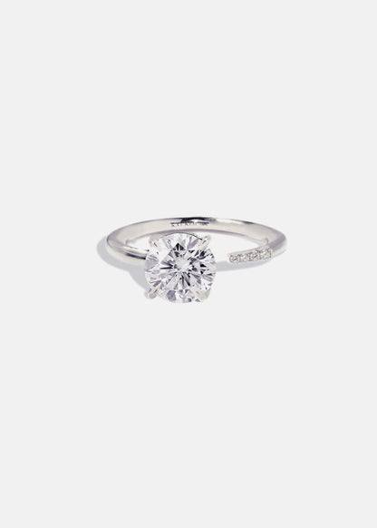 Moval Swirl Semi Pave Engagement Ring – 2.5 CT Lab Grown Diamond