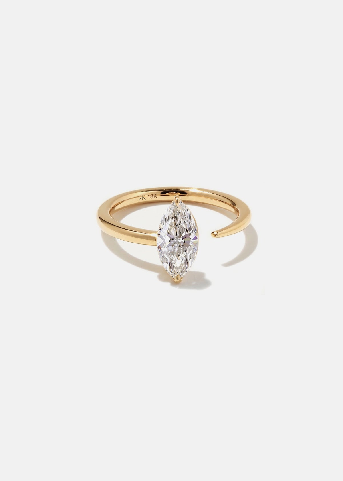 Moval Swirl Semi Pave Engagement Ring – 2.5 CT Lab Grown Diamond
