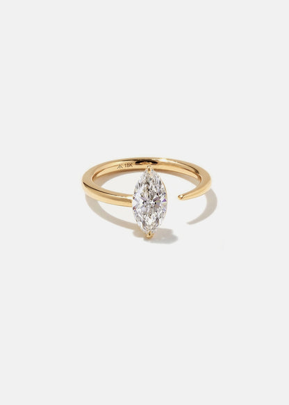 Moval Swirl Semi Pave Engagement Ring – 2.5 CT Lab Grown Diamond