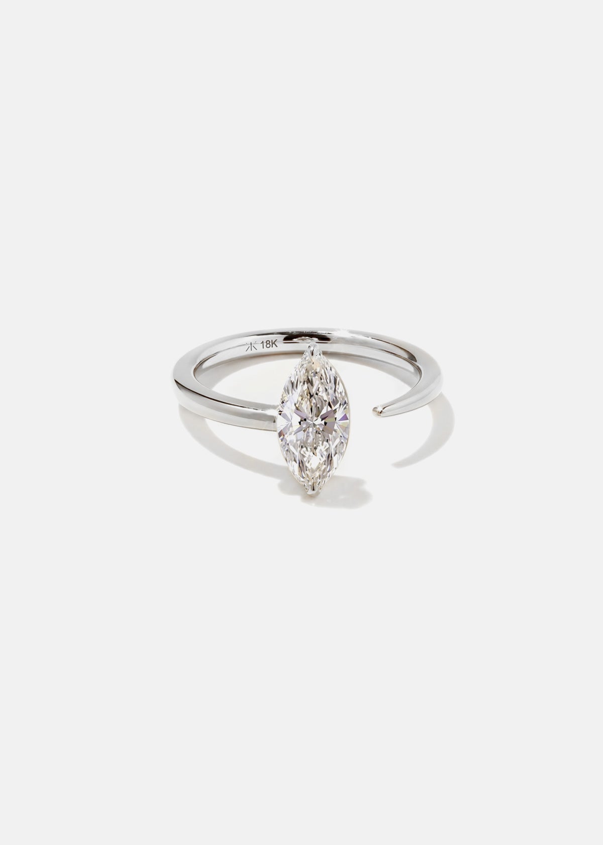 Moval Swirl Semi Pave Engagement Ring – 2.5 CT Lab Grown Diamond