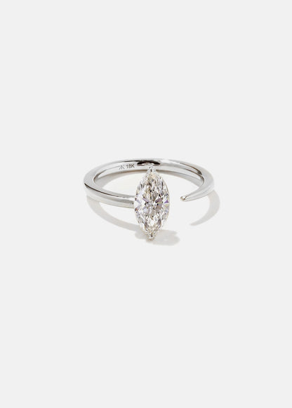 Moval Swirl Semi Pave Engagement Ring – 2.5 CT Lab Grown Diamond