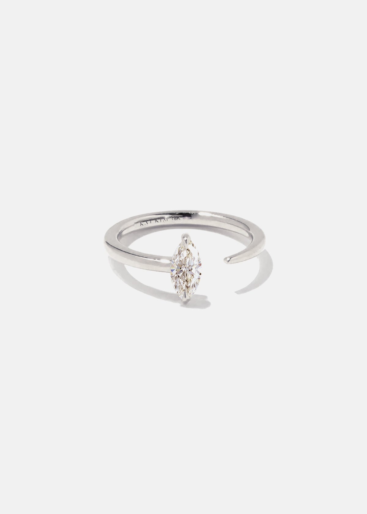 Moval Swirl Semi Pave Engagement Ring – 2.5 CT Lab Grown Diamond
