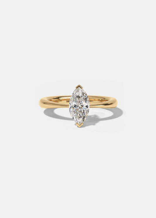 Moval Swirl Semi Pave Engagement Ring – 2.5 CT Lab Grown Diamond