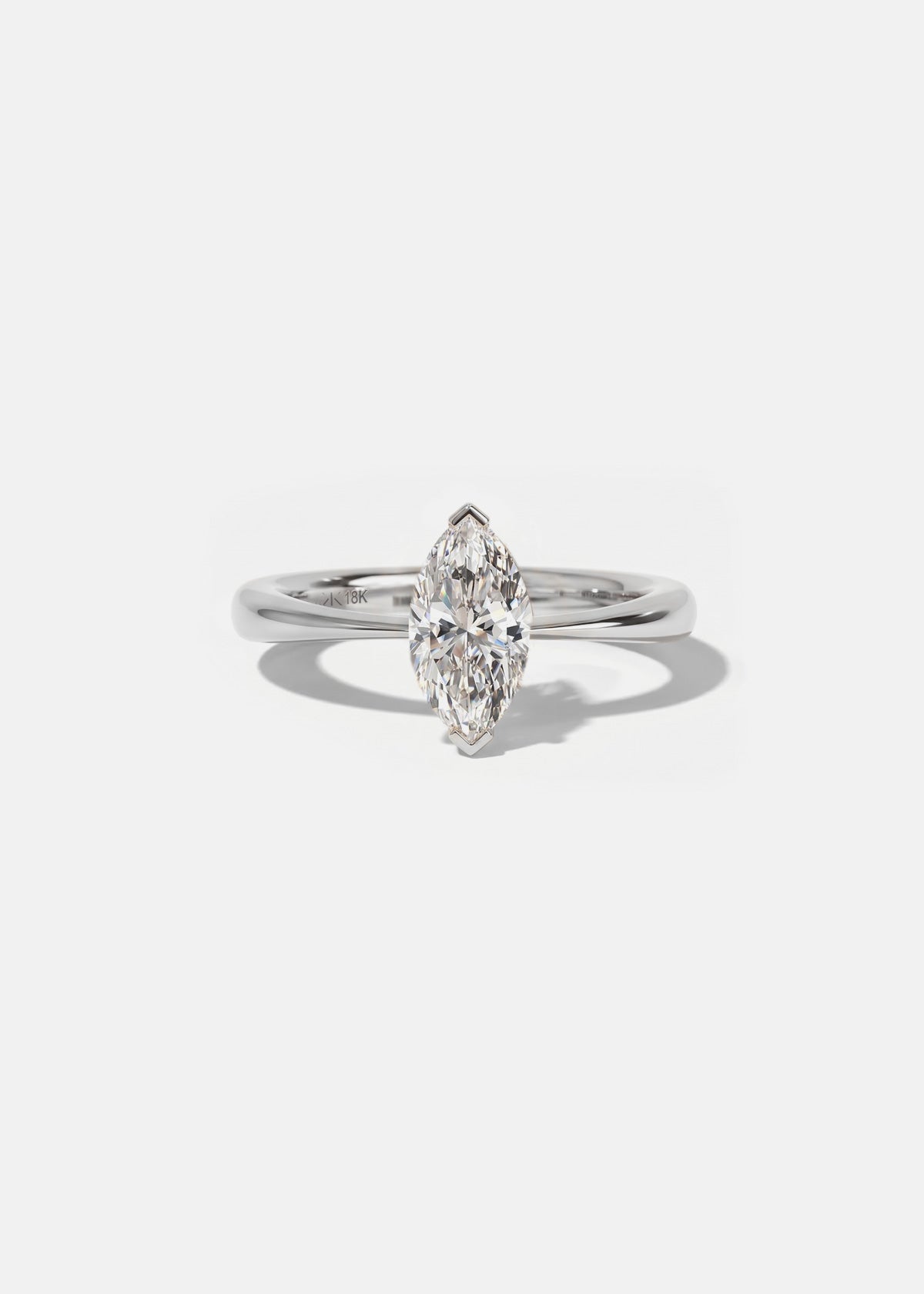 Moval Swirl Semi Pave Engagement Ring – 2.5 CT Lab Grown Diamond