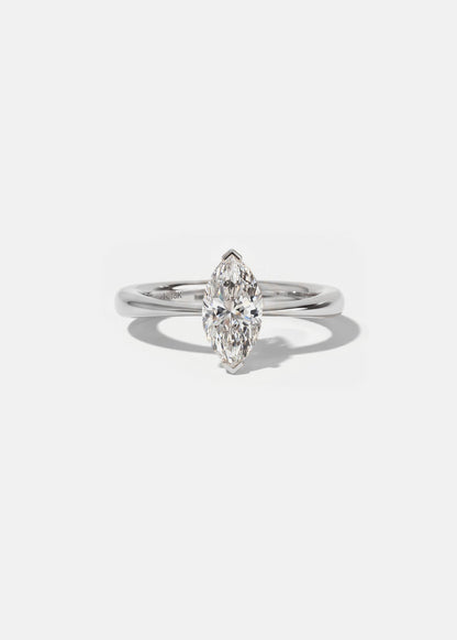 Moval Swirl Semi Pave Engagement Ring – 2.5 CT Lab Grown Diamond