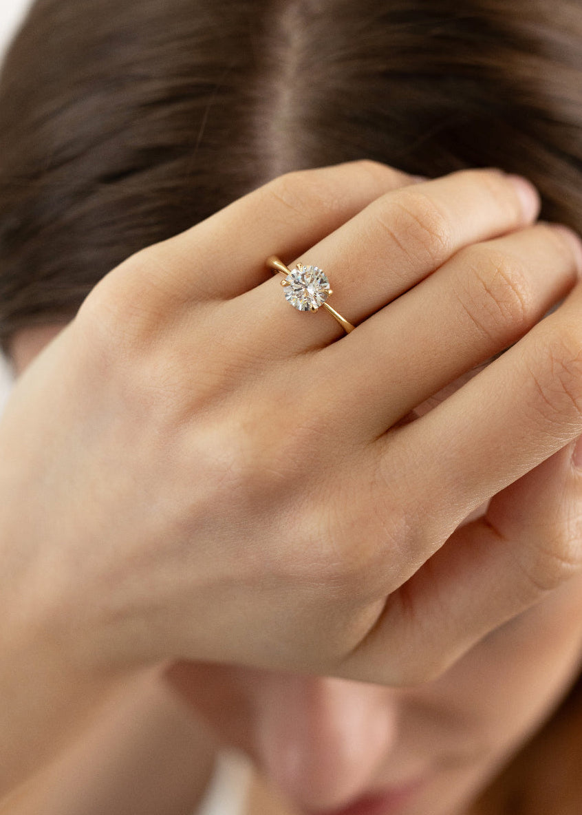 Moval Swirl Semi Pave Engagement Ring – 2.5 CT Lab Grown Diamond