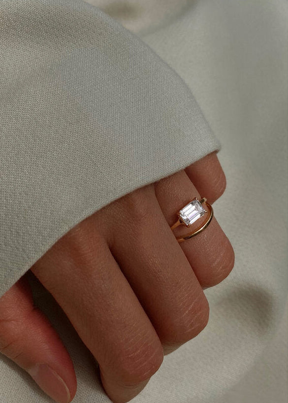 Moval Swirl Semi Pave Engagement Ring – 2.5 CT Lab Grown Diamond