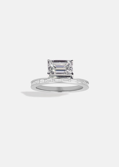 Moval Swirl Semi Pave Engagement Ring – 2.5 CT Lab Grown Diamond