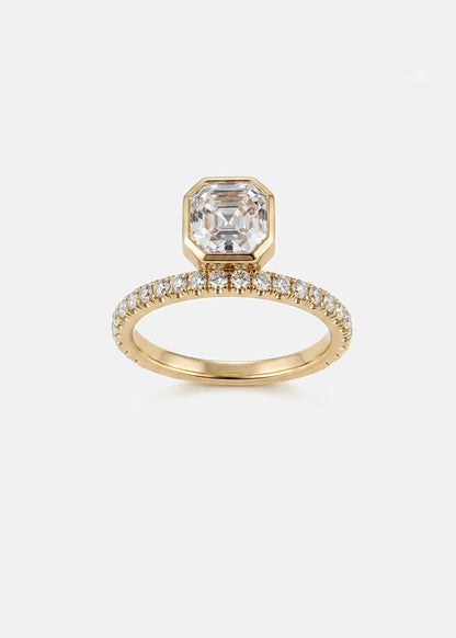 Moval Swirl Semi Pave Engagement Ring – 2.5 CT Lab Grown Diamond