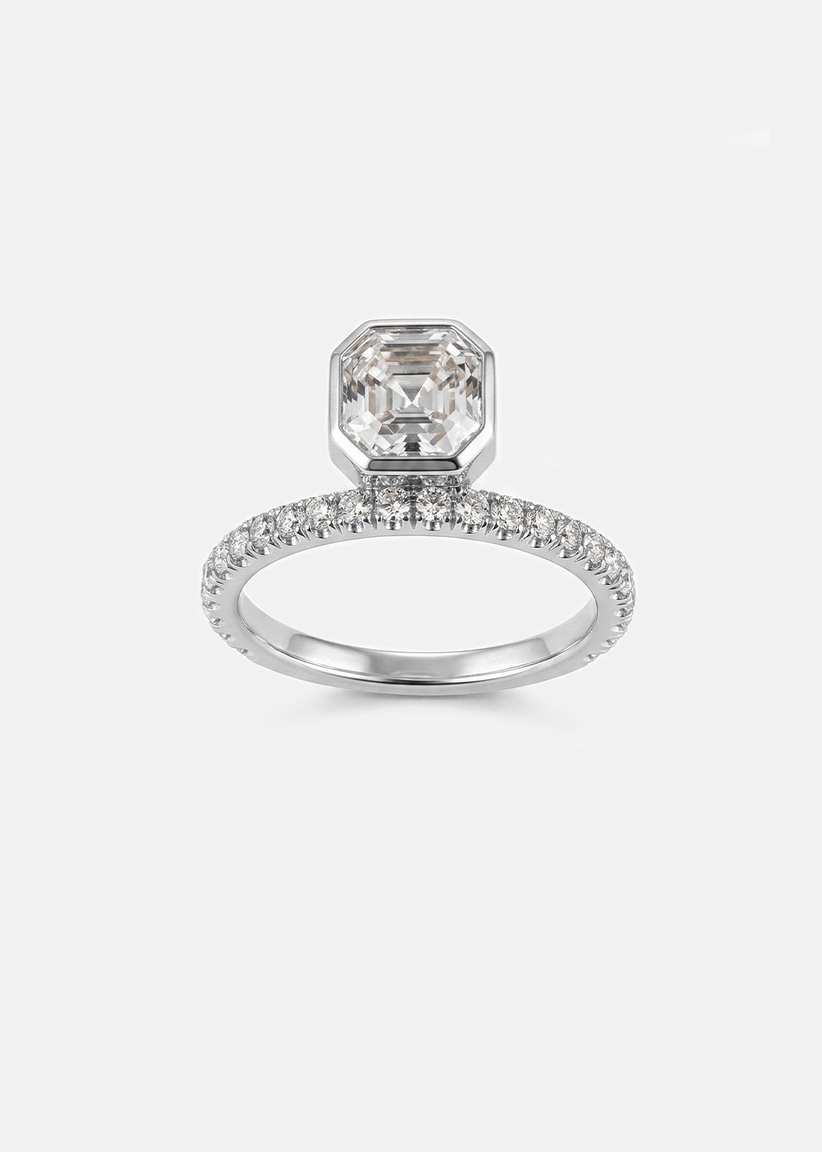 Moval Swirl Semi Pave Engagement Ring – 2.5 CT Lab Grown Diamond