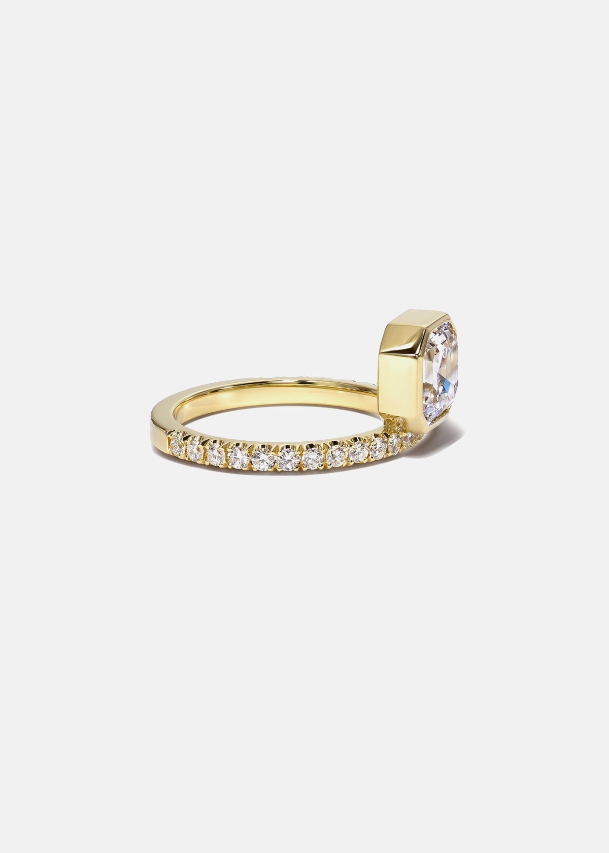 Moval Swirl Semi Pave Engagement Ring – 2.5 CT Lab Grown Diamond