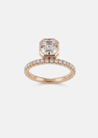 Moval Swirl Semi Pave Engagement Ring – 2.5 CT Lab Grown Diamond