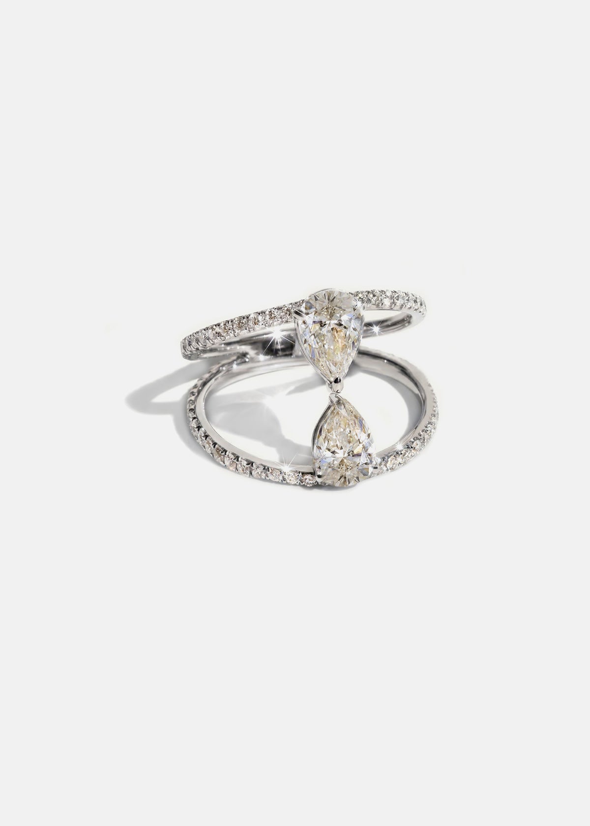 Moval Swirl Semi Pave Engagement Ring – 2.5 CT Lab Grown Diamond