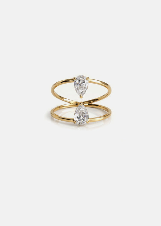 Moval Swirl Semi Pave Engagement Ring – 2.5 CT Lab Grown Diamond
