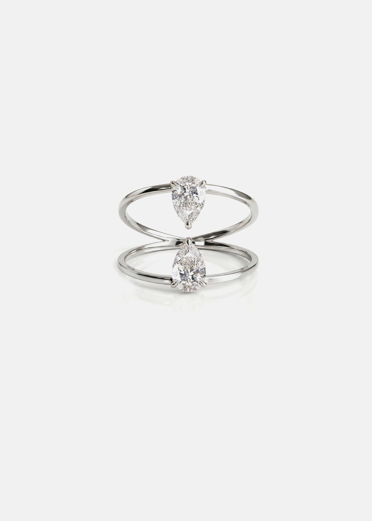 Moval Swirl Semi Pave Engagement Ring – 2.5 CT Lab Grown Diamond