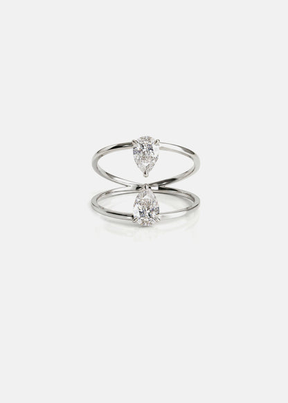 Moval Swirl Semi Pave Engagement Ring – 2.5 CT Lab Grown Diamond