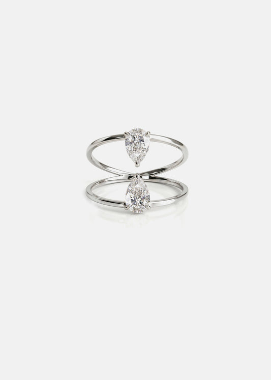 Moval Swirl Semi Pave Engagement Ring – 2.5 CT Lab Grown Diamond