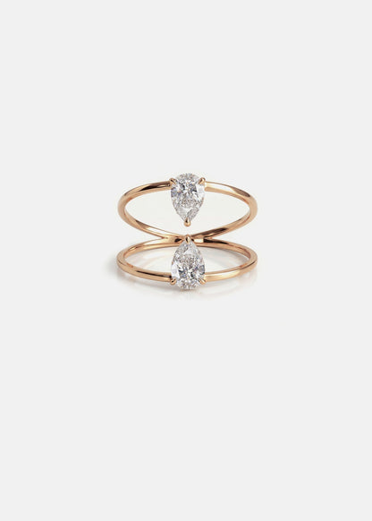 Moval Swirl Semi Pave Engagement Ring – 2.5 CT Lab Grown Diamond