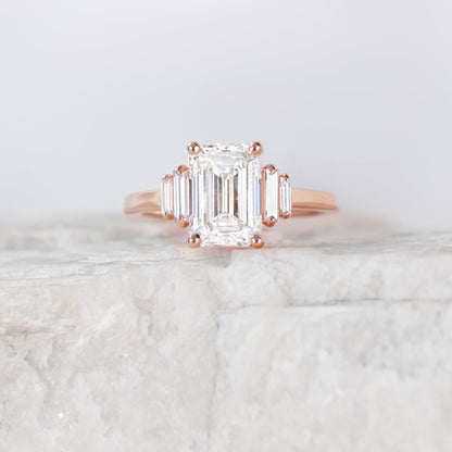 2 CT Round Three Stones Lab Grown Diamond Engagement Ring