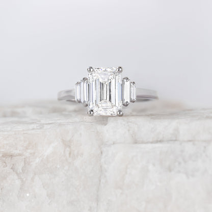2 CT Round Three Stones Lab Grown Diamond Engagement Ring