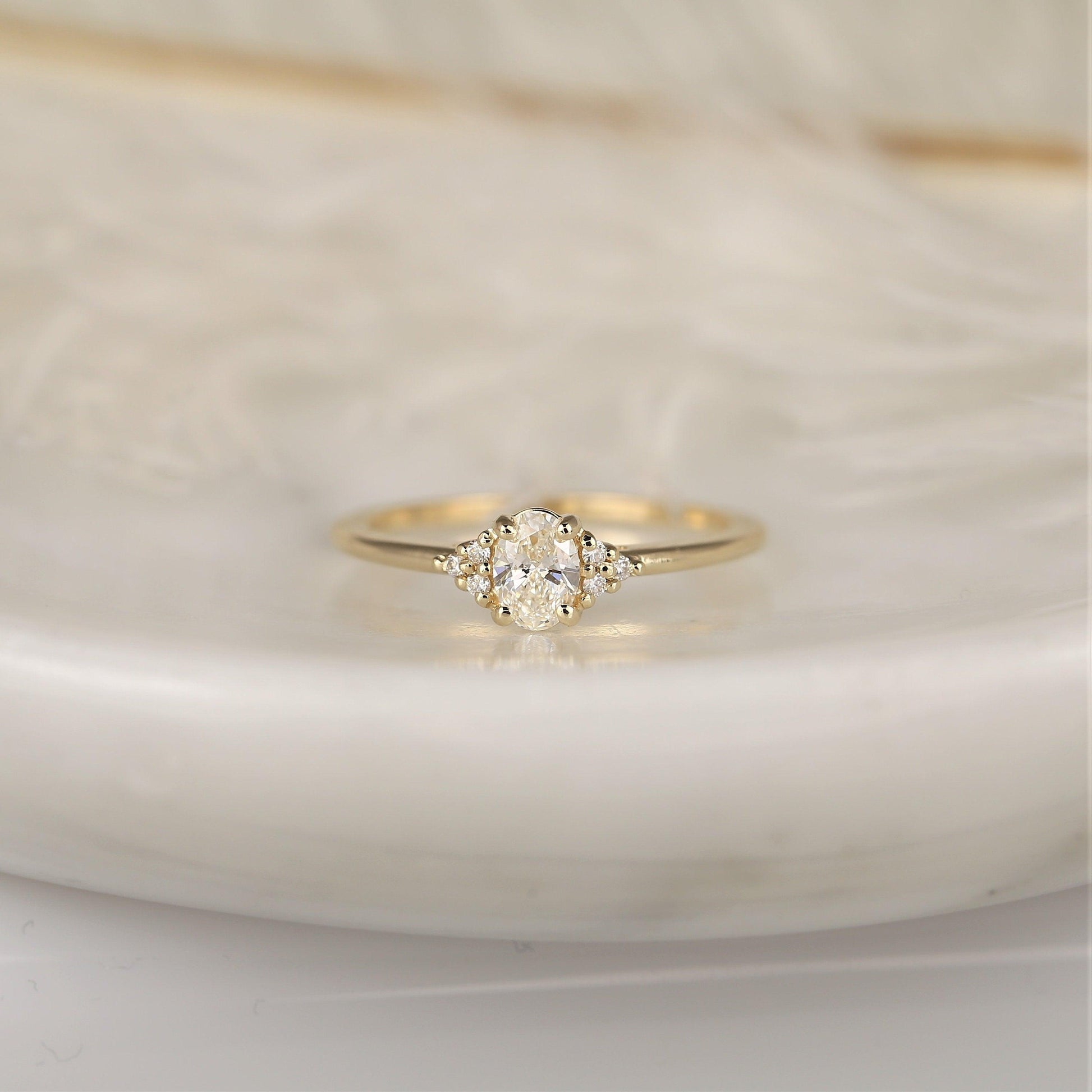 2 CT Emerald Pave Moissanite Engagement Ring