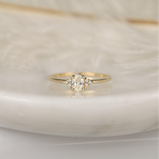 2 CT Emerald Pave Moissanite Engagement Ring
