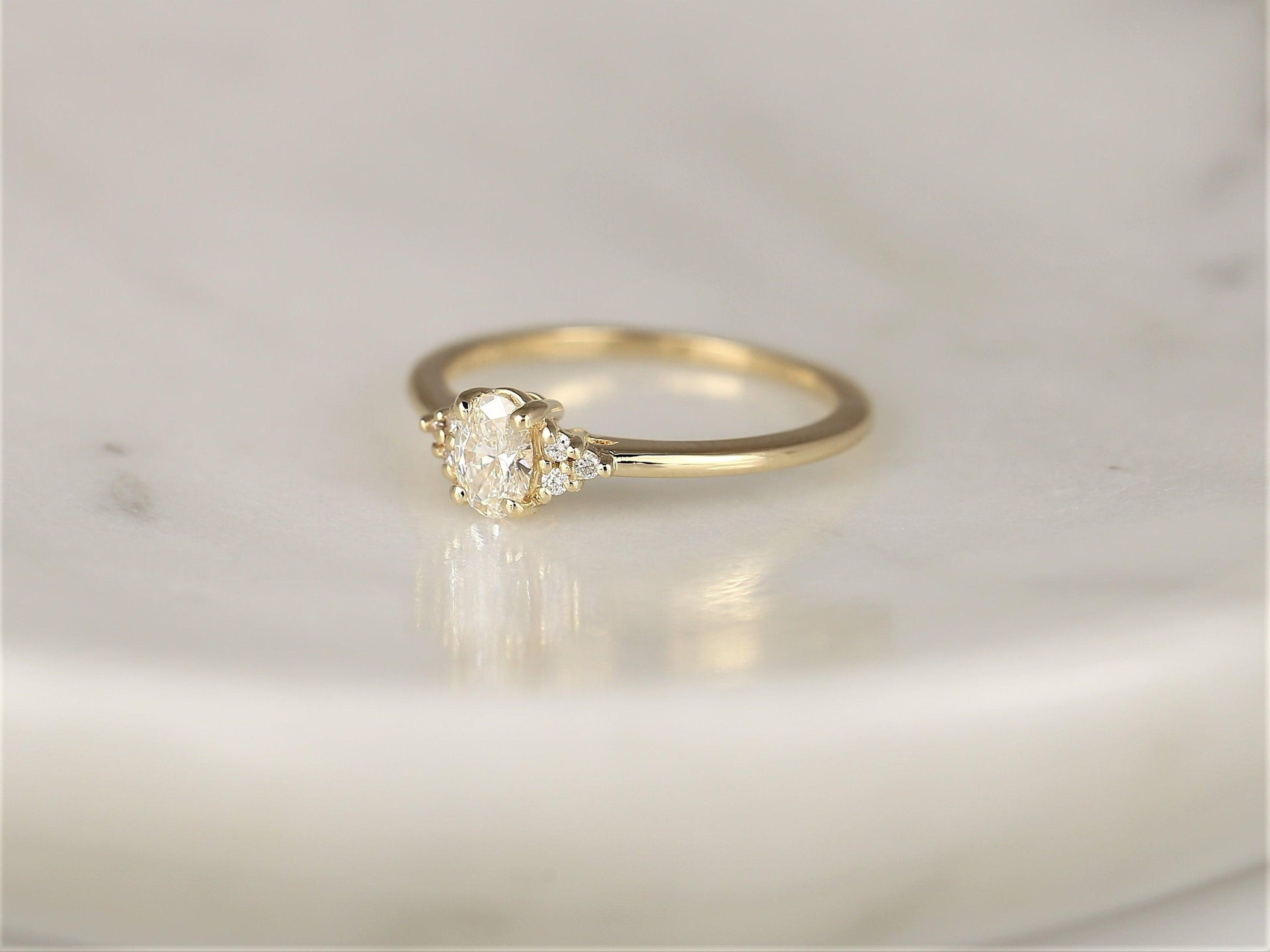 2 CT Emerald Pave Moissanite Engagement Ring