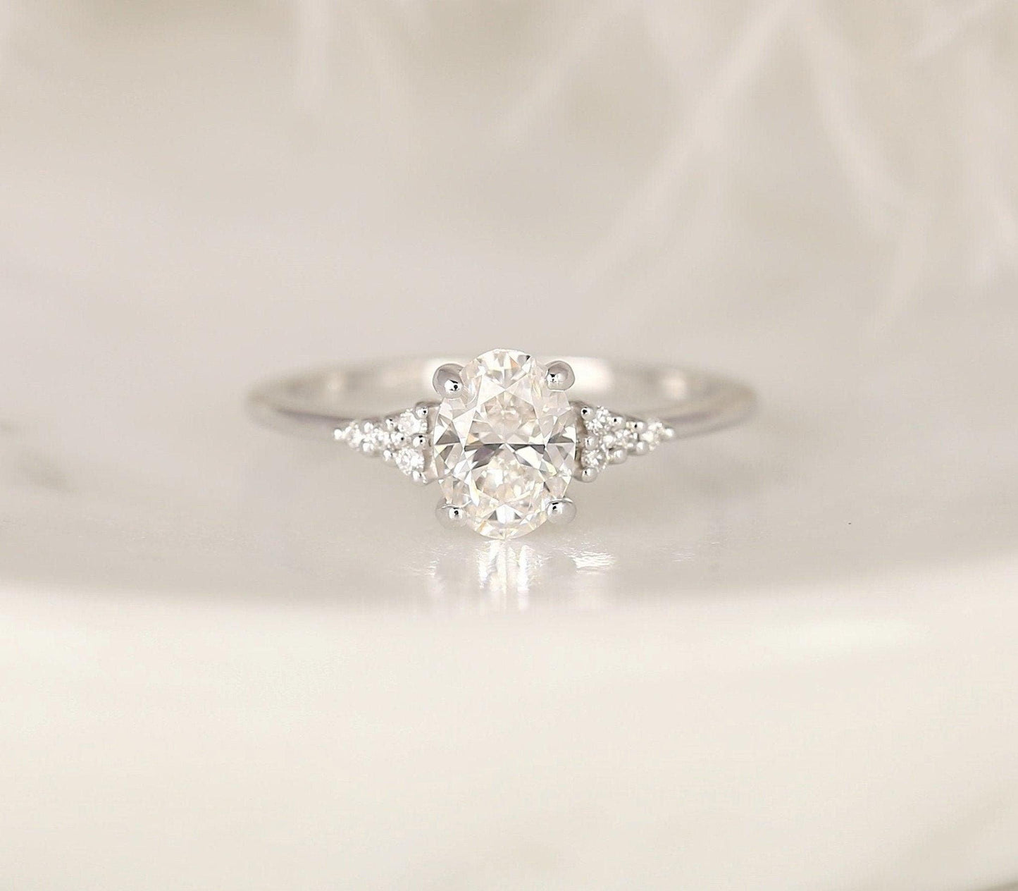 2 CT Emerald Pave Moissanite Engagement Ring