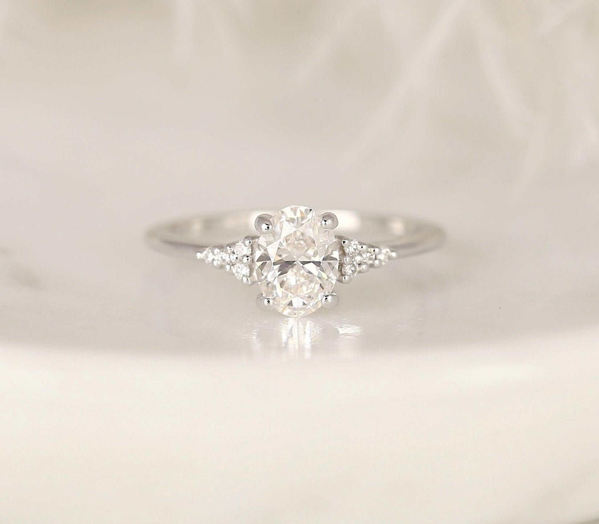 2 CT Emerald Pave Moissanite Engagement Ring