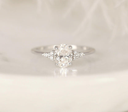 2 CT Emerald Pave Moissanite Engagement Ring