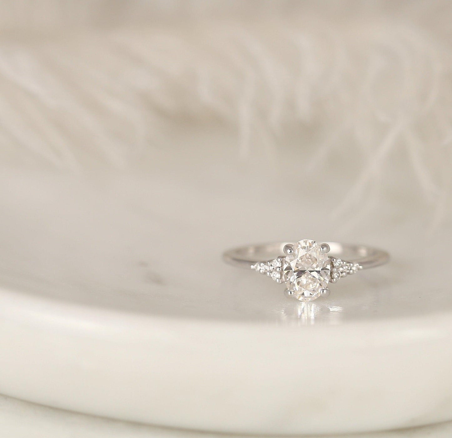 2 CT Emerald Pave Moissanite Engagement Ring