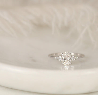2 CT Emerald Pave Moissanite Engagement Ring
