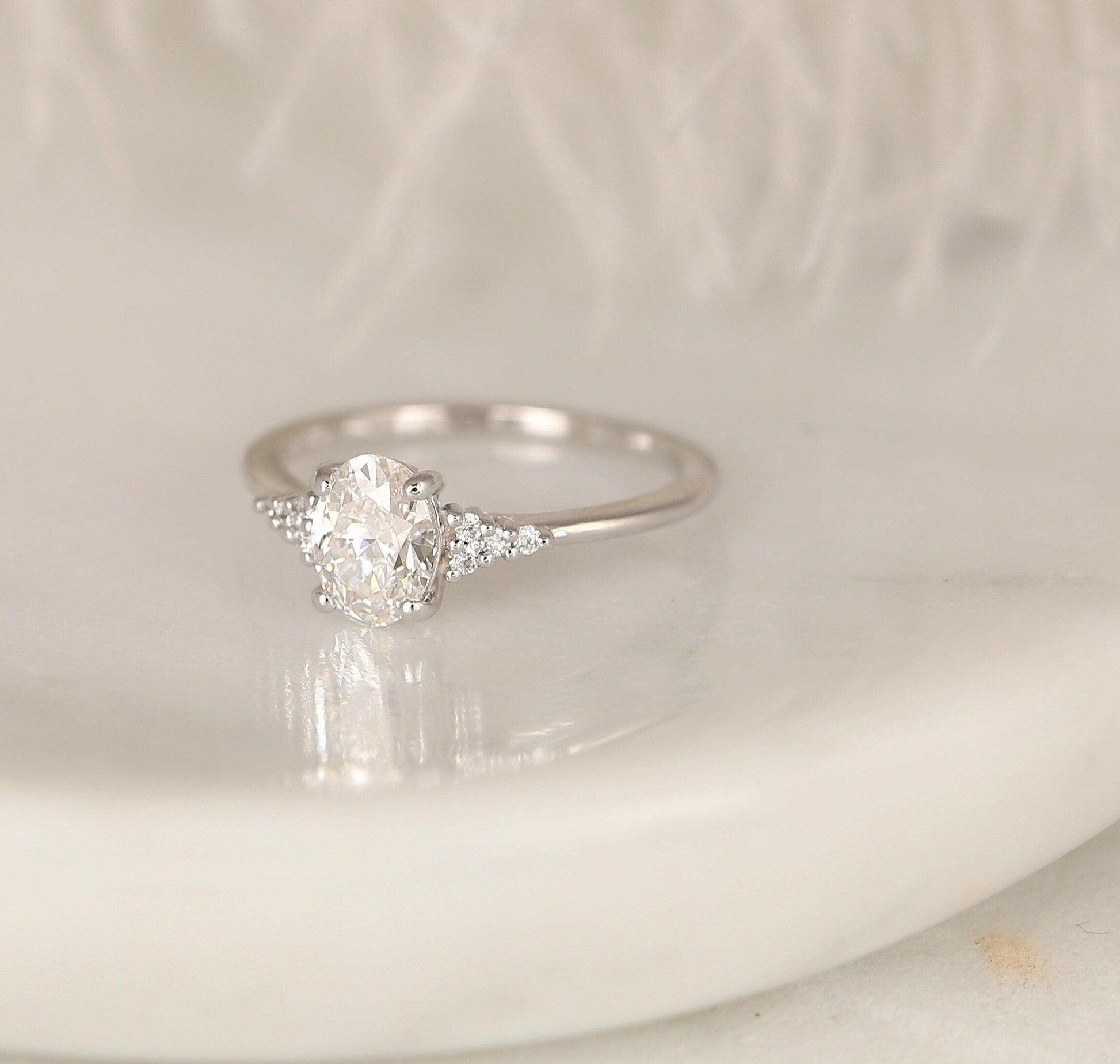 2 CT Emerald Pave Moissanite Engagement Ring