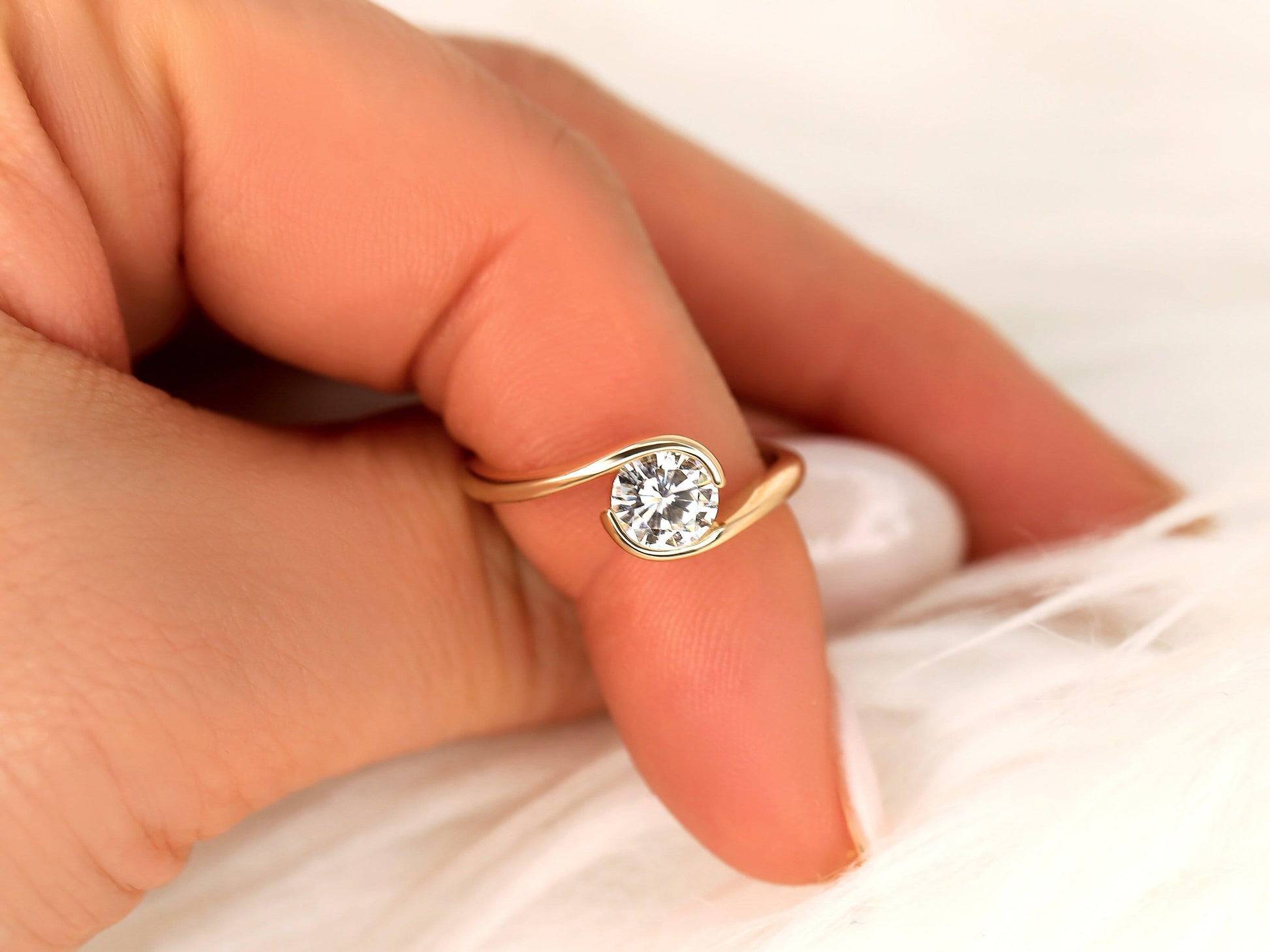2 CT Emerald Pave Moissanite Engagement Ring