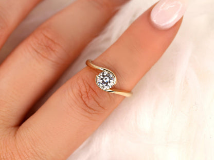 2 CT Emerald Pave Moissanite Engagement Ring