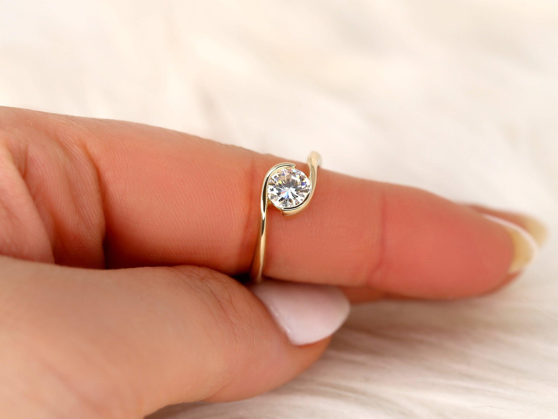 2 CT Emerald Pave Moissanite Engagement Ring