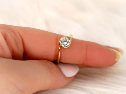 2 CT Emerald Pave Moissanite Engagement Ring