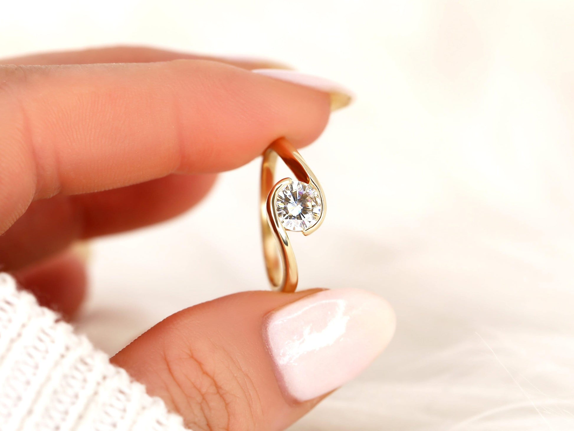 2 CT Emerald Pave Moissanite Engagement Ring