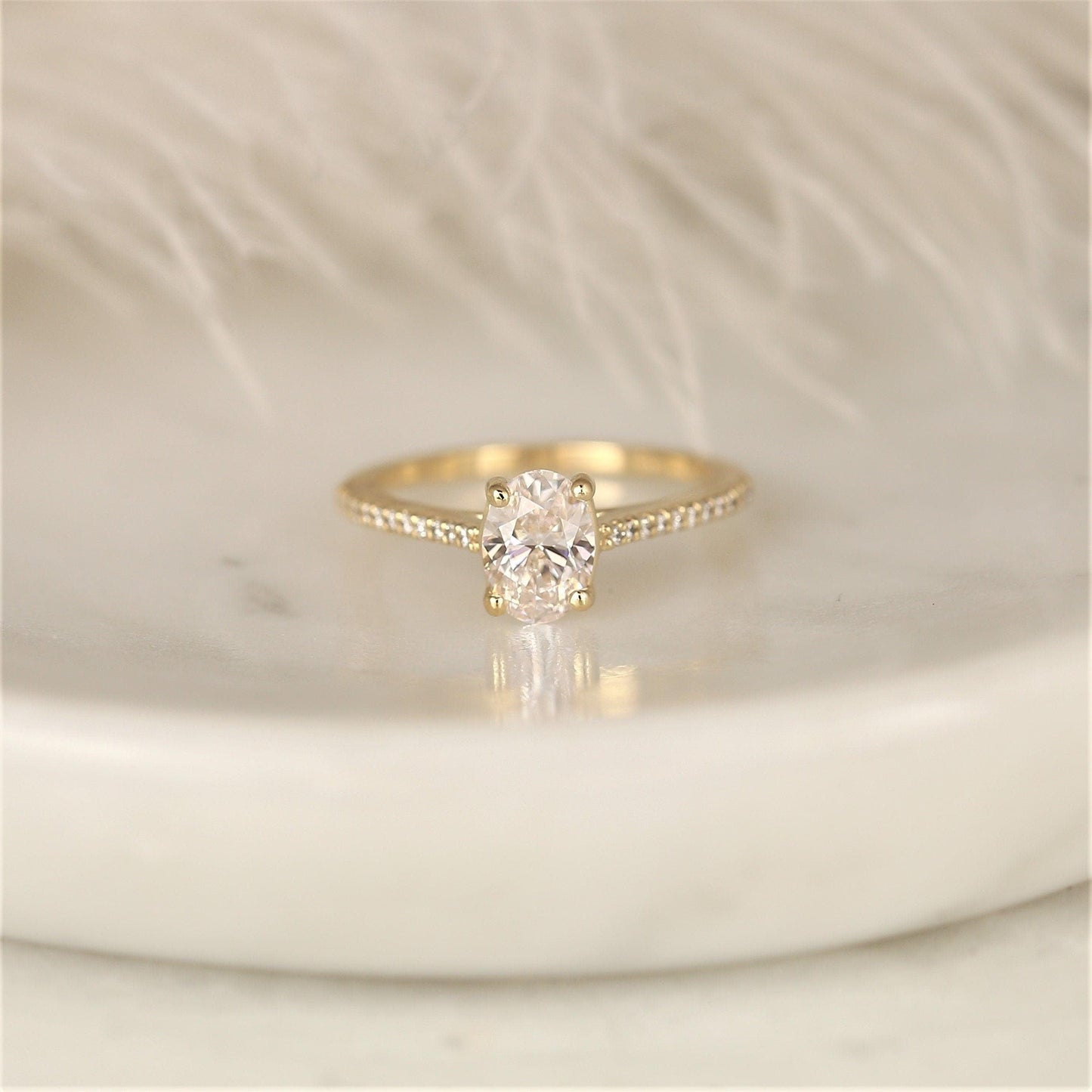 2 CT Emerald Pave Moissanite Engagement Ring