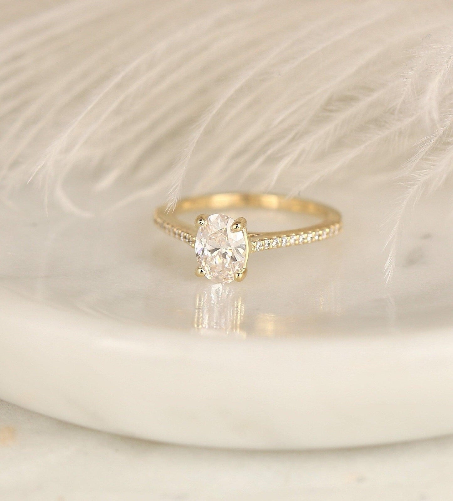 2 CT Emerald Pave Moissanite Engagement Ring