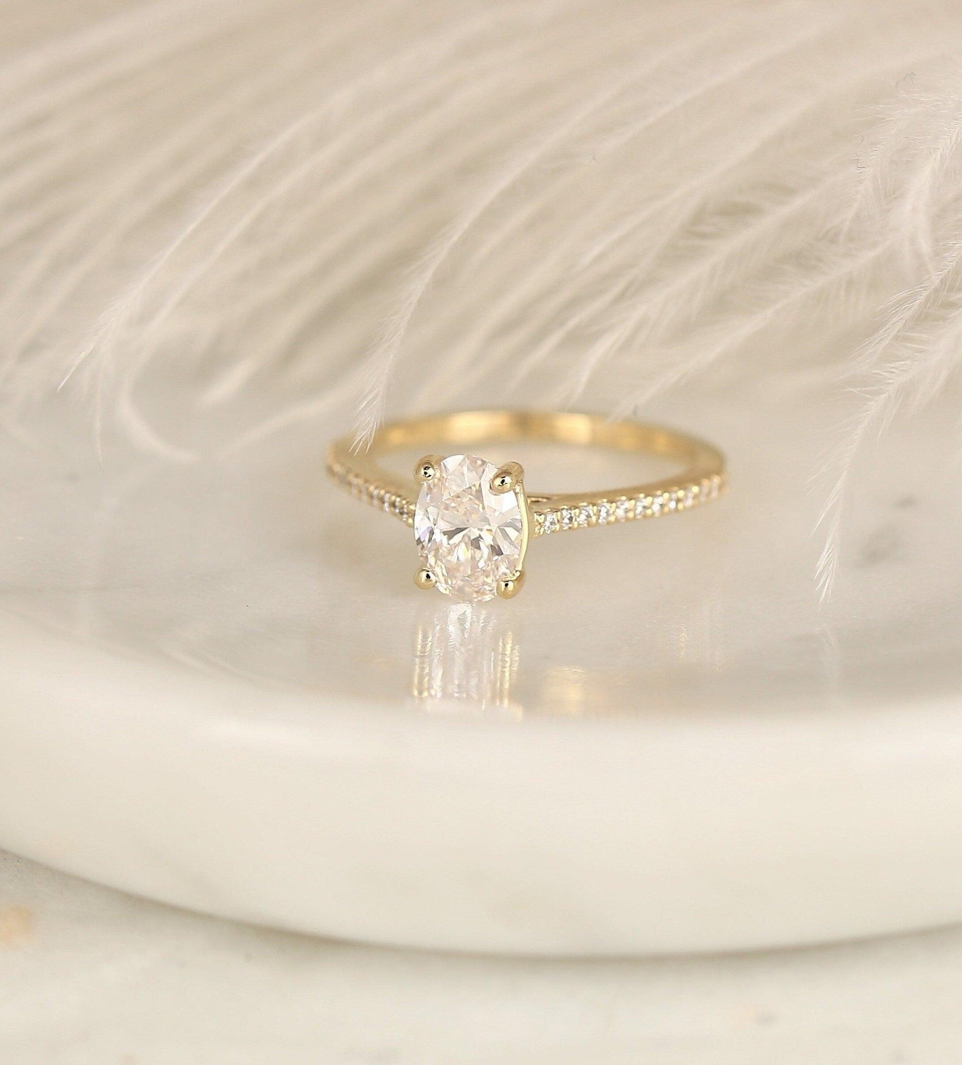 2 CT Emerald Pave Moissanite Engagement Ring