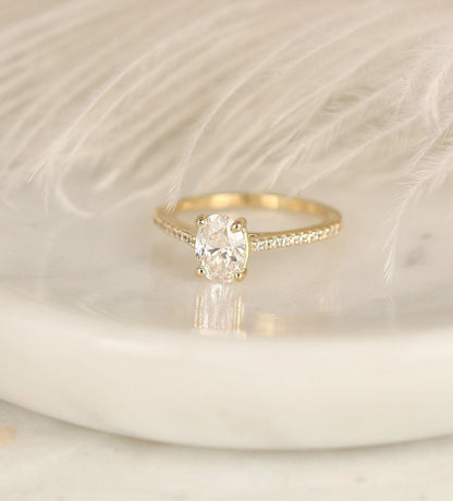 2 CT Emerald Pave Moissanite Engagement Ring