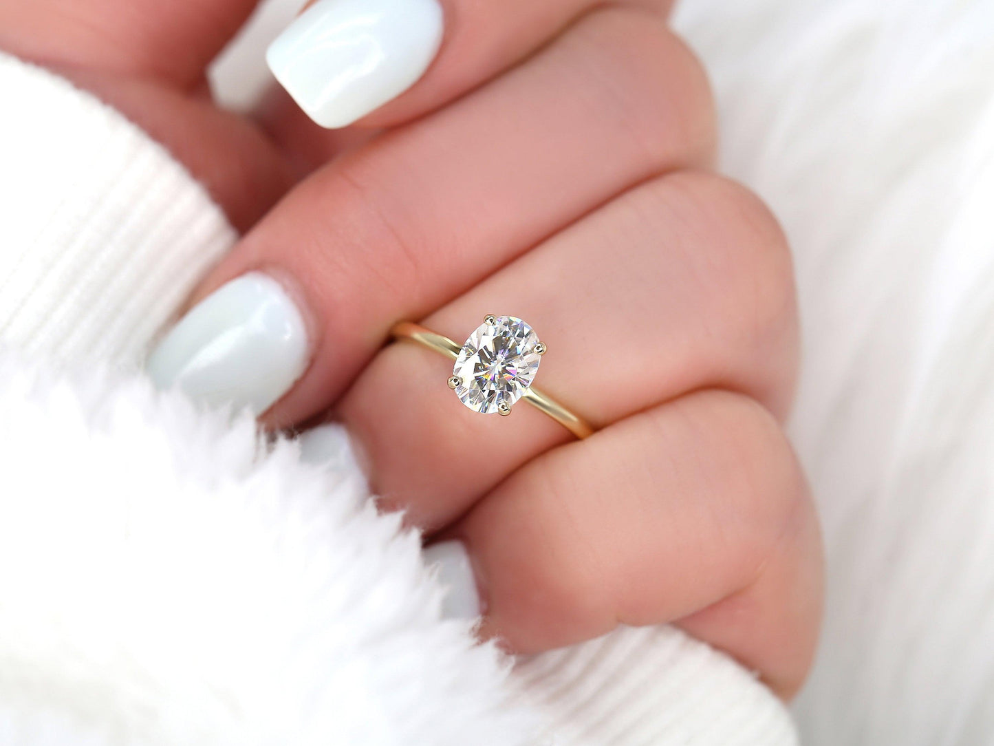 2 CT Emerald Pave Moissanite Engagement Ring
