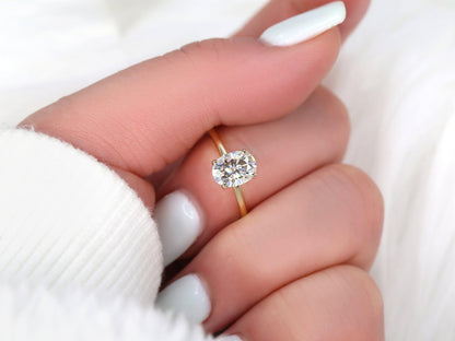 2 CT Emerald Pave Moissanite Engagement Ring