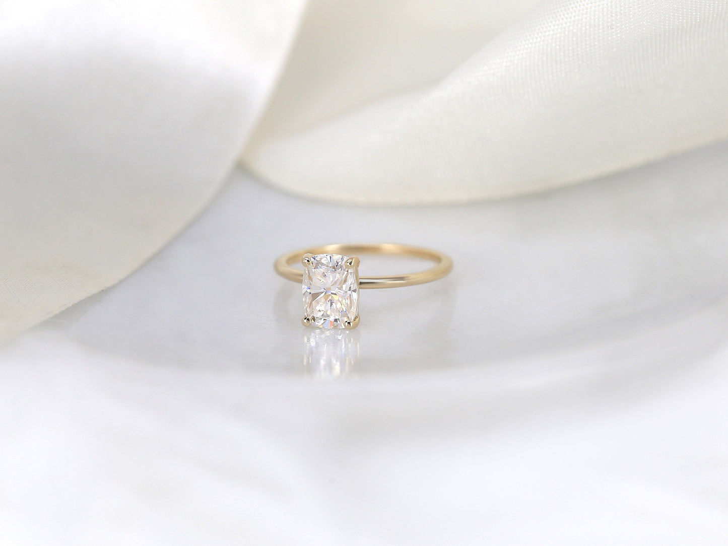 2 CT Emerald Pave Moissanite Engagement Ring
